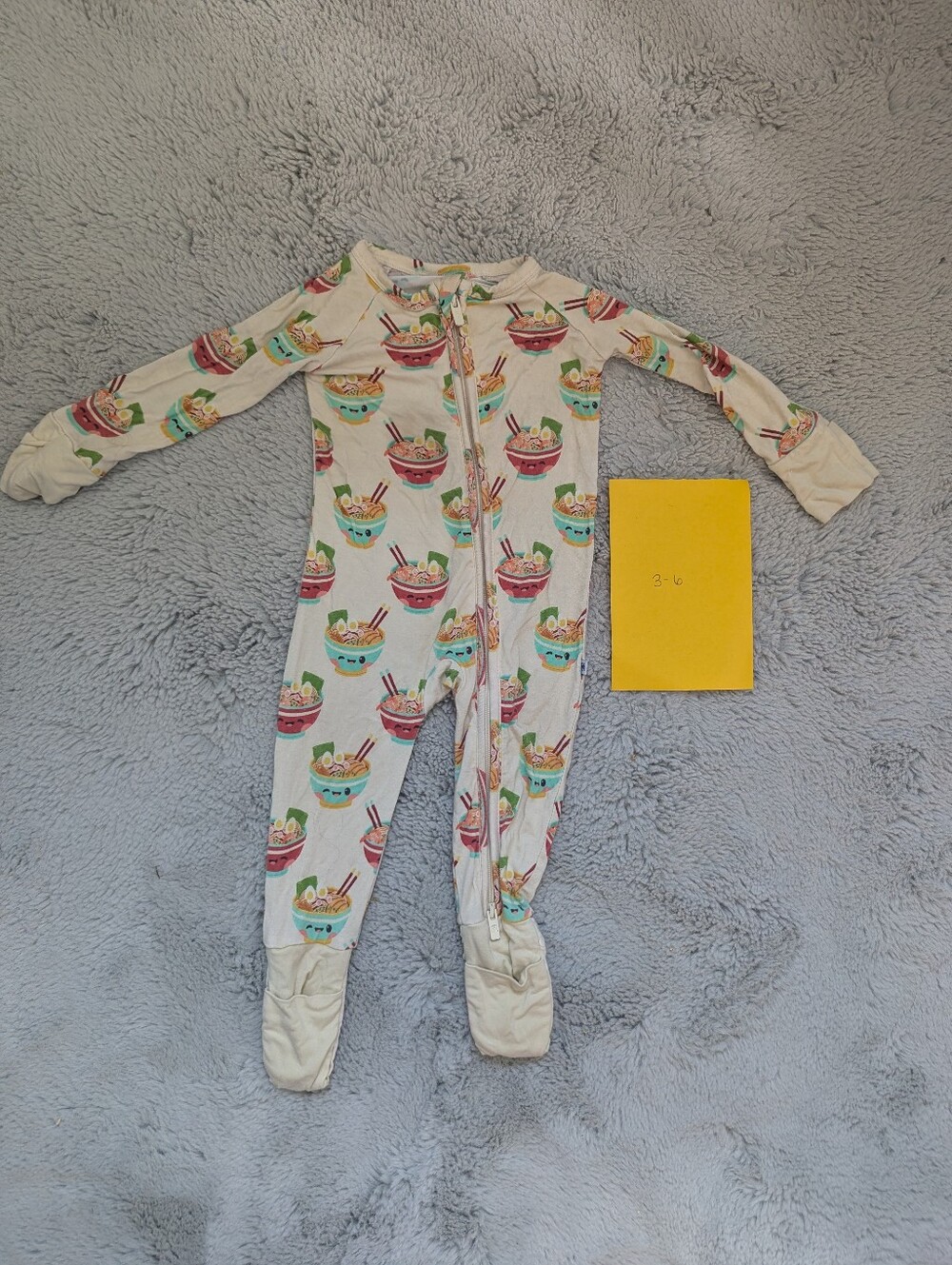 Bums & Roses Bamboo Viscose "Ramen Empire" Double Zip Sleeper | 3-6 Months